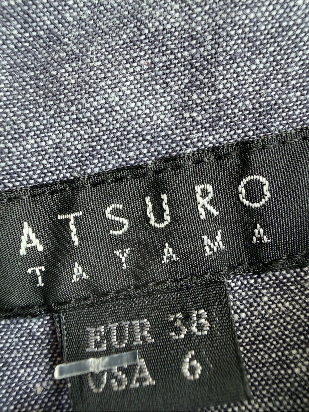 Atsuro Tayama Colorblock Linen Cotton Balloon Dress Chambray Blue Grey Size US6 - Picture 4 of 8